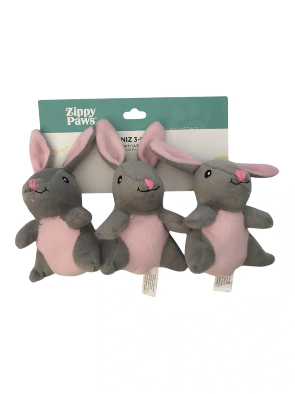 Zippy Paws Miniz Bunnies 3 Pack with Squeakers NWT